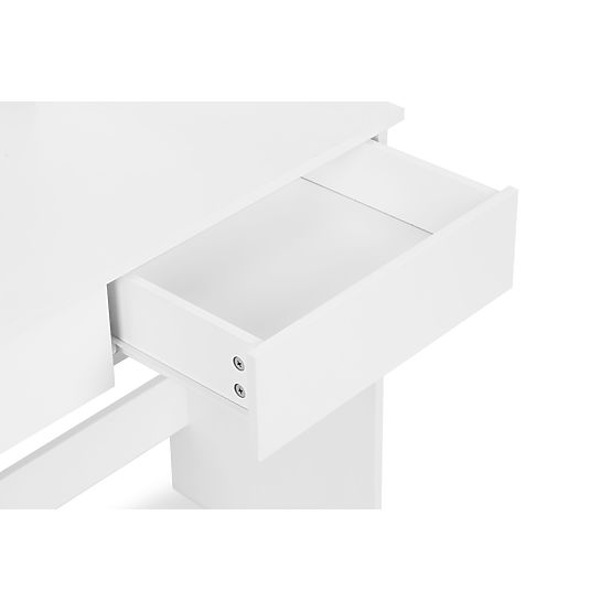 Großer Kosmetiktisch mit Spiegel und LED-Beleuchtung 3 Farben Regale Schubladen ModernHome