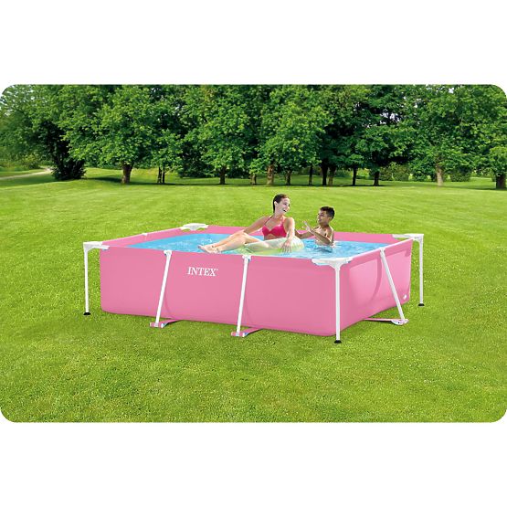 Großer rechteckiger Gartenpool mit Rahmen 220 x 150 cm INTEX 28266