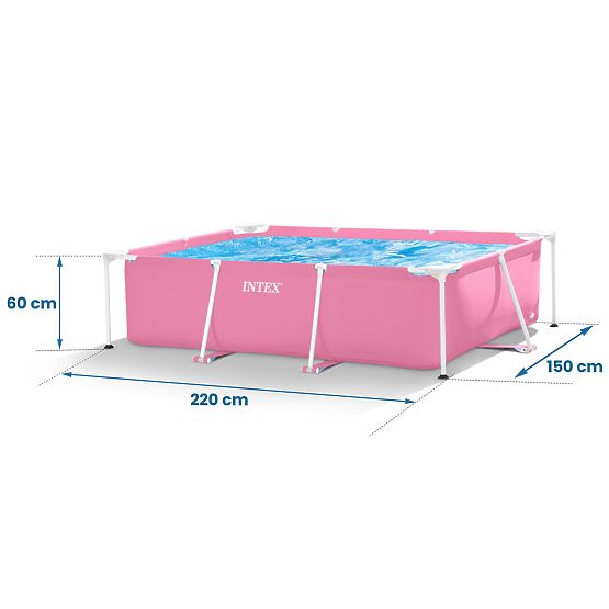 Großer rechteckiger Gartenpool mit Rahmen 220 x 150 cm INTEX 28266