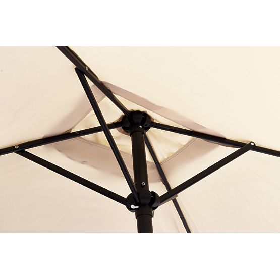 Großer rechteckiger geneigter klappbarer Gartensonnenschirm mit Kurbel beige 200 x 140 cm