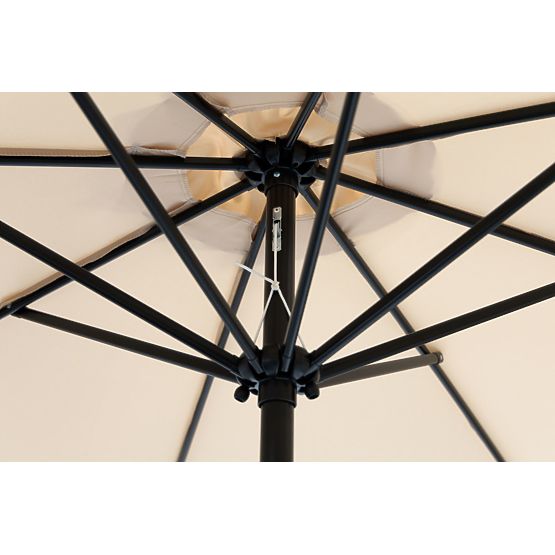 Großer schräger Gartenschirm 3m mit Kurbel beige