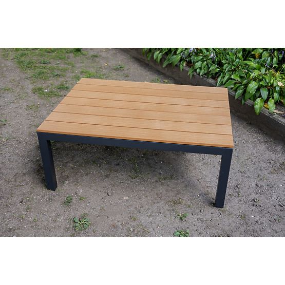 Großes Eckset aus Aluminium mit Tisch MASSIMO schwarz