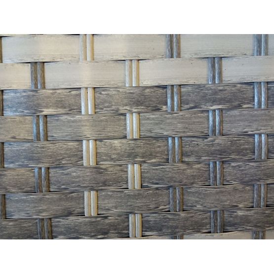 Großes Ess-Set aus Technorattan (6 Sessel + Tisch) MODERNO hellgrau