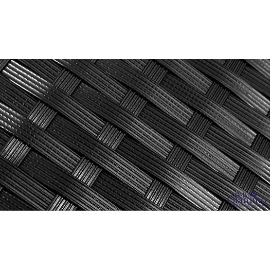 Großes Ess-Set aus Technorattan (Tisch 200x100cm + 8 Stühle) SOTTILE schwarz