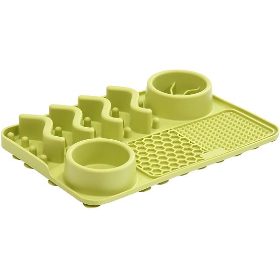 GRÜNE LECKMATTE ZUR VERLANGSAMUNG DER NAHRUNGSAUFNAHME