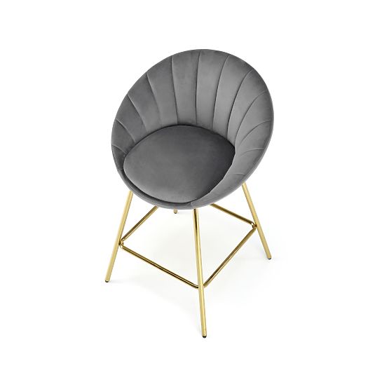H112 Barhocker Grau/Gold (2p=2 Stk.)