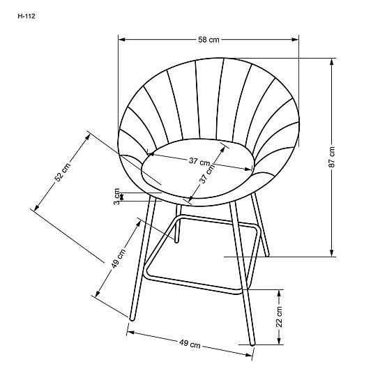 H112 Barhocker Grau/Gold (2p=2 Stk.)