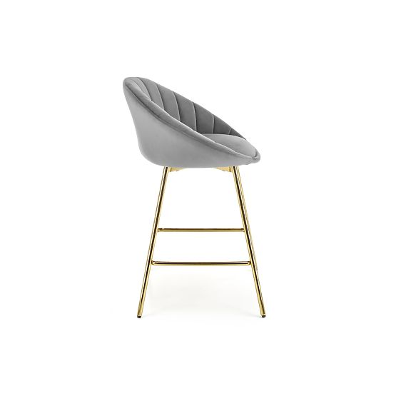 H112 Barhocker Grau/Gold (2p=2 Stk.)