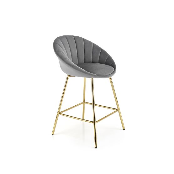 H112 Barhocker Grau/Gold (2p=2 Stk.)
