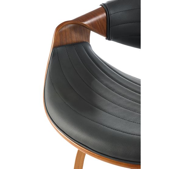 H123 Barhocker schwarz / nussbaum (1p=1Stk)