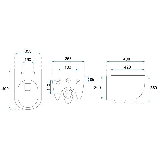Hänge-WC Rea Carlo Mini Tornado NFQ Gold Weiß