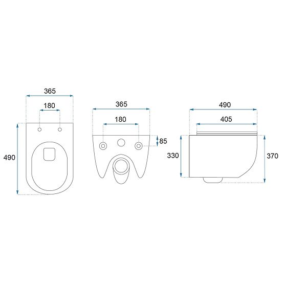 Hänge-WC-Schüssel Rea Carlo Mini Tornado NF