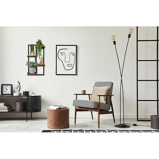 Hängender Blumentopf schwarz Hagart Rustic alte Eiche