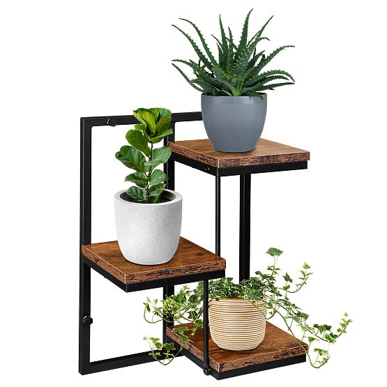 Hängender Blumentopf schwarz Orkus Rustic Alteiche