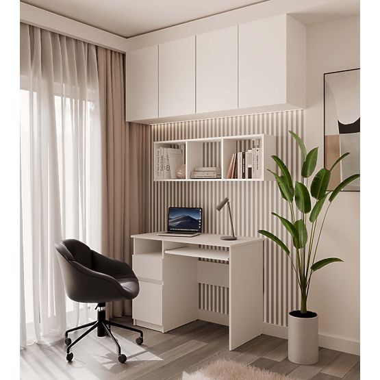 Hängeregal COBI 1X3 - Modernes Wandregal 3 Fächer Matt Weiß