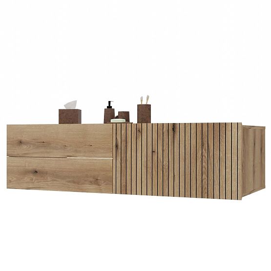 HÄNGESCHRANK UNTER WASCHBECKEN TIGO 1D2S EICHE EVOKE 140 CM 2 SCHUBLADEN GERILLTE FRONT