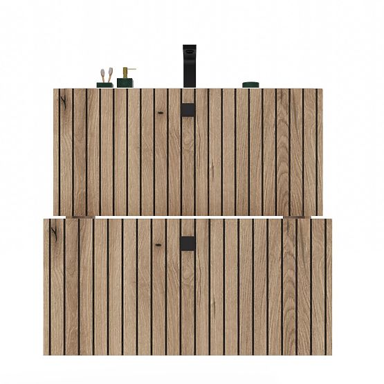 HÄNGESCHRANK UNTER WASCHBECKEN TIGO 60 2S EICHE EVOKE 2 SCHUBLADEN GERILLTE FRONTPLATTE