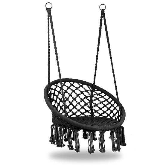 Hängesessel Boho Gartenschaukel Schwarz MultiGarden