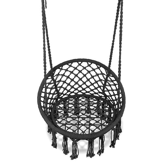 Hängesessel Boho Gartenschaukel Schwarz MultiGarden