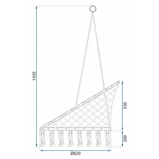 Hängesessel Boho mit Kissen Schwarz 490129A