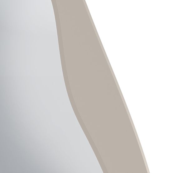 Hängespiegel im Holzrahmen Mara, 180x80 cm, unregelmäßige Form, cremefarben