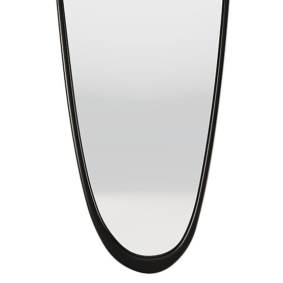 Hängespiegel im Holzrahmen Sogno 60x165 cm, unregelmäßige Form, schwarz