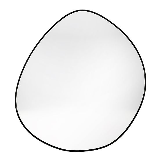 Hängespiegel im schwarzen Rahmen Alonzo, 64x60 cm, unregelmäßige Form