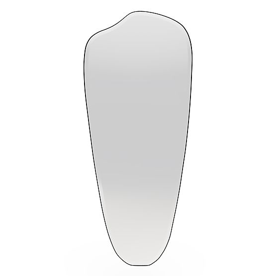 Hängespiegel im schwarzen Rahmen Frivatti, 60x140 cm, unregelmäßige Form