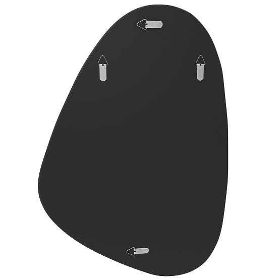 Hängespiegel im schwarzen Rahmen Libia, 76x51 cm, unregelmäßige Form