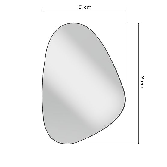 Hängespiegel im schwarzen Rahmen Libia, 76x51 cm, unregelmäßige Form