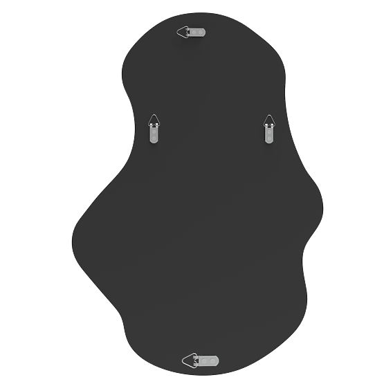 Hängespiegel im schwarzen Rahmen Zoe, 80x55 cm, unregelmäßige Form