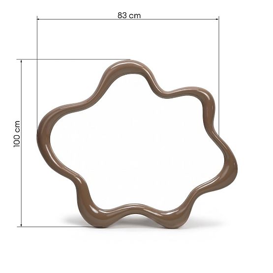Hängespiegel Izzi, unregelmäßig, hellbraun/mocha, glänzend