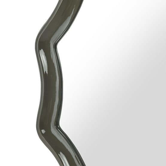 Hängespiegel Luppo, grün-grau, glänzend