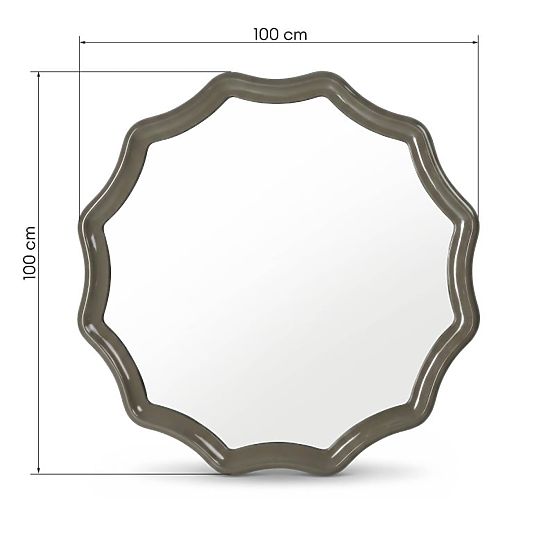 Hängespiegel Luppo, grün-grau, glänzend