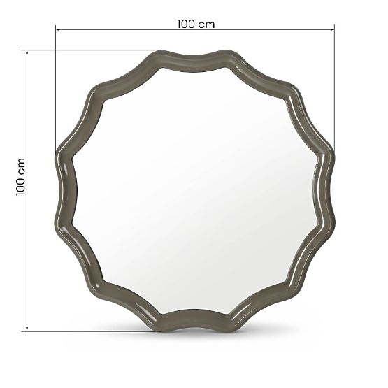 Hängespiegel Luppo, grün-grau, glänzend
