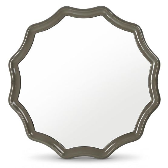 Hängespiegel Luppo, grün-grau, glänzend