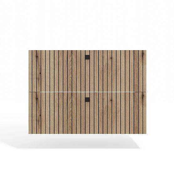 HÄNGEWASCHBECKENSCHRANK TIGO 80 2S EICHE EVOKE 2 SCHUBLADEN GERILLTE FRONT HÄNGEND