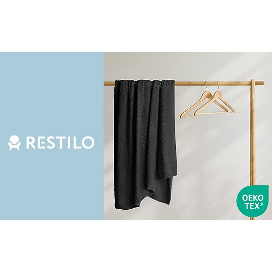 HENRY Überwurf schwarz mit Jacquardmuster moderner Stil 220x240