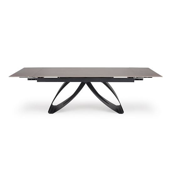 HILARIO ausziehbarer Tisch, Platte - Nussbaum, Beine - schwarz (3p=1Stk)