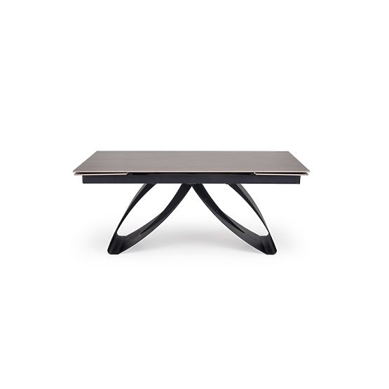 HILARIO ausziehbarer Tisch, Platte - Nussbaum, Beine - schwarz (3p=1Stk)