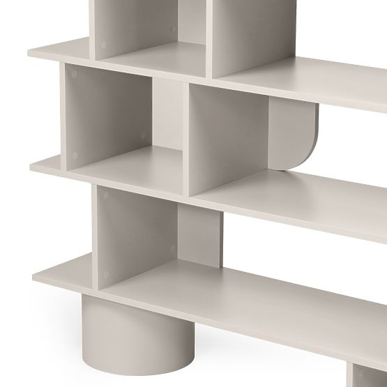 Hoher Rangali-Regal, kaschmirfarben, abgerundet