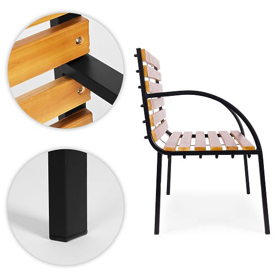 Holz-Gartenbank mit Rückenlehne 122x57 cm Parkbank MultiGarden