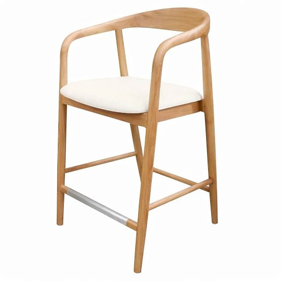 Holzbarhocker Ludvika 2.0, abgerundet, natur/creme