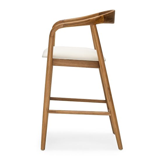 Holzbarhocker Ludvika 2.0, abgerundet, natur/creme