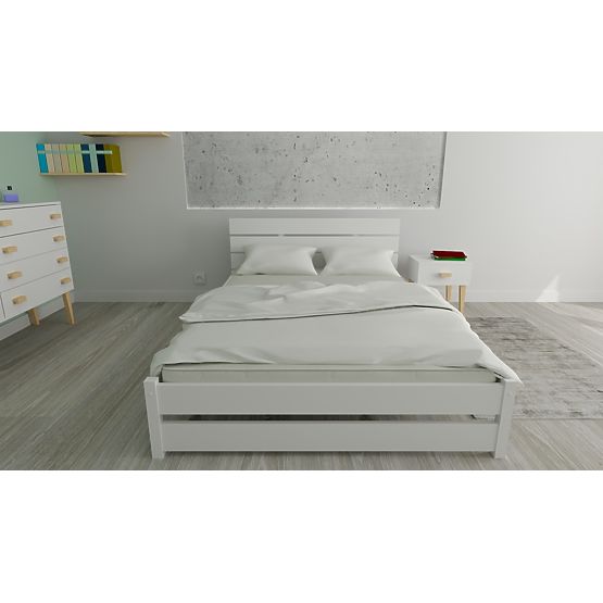 Holzbett Max 200 x 90 cm - weiß