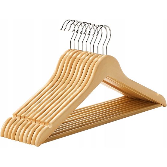 Holzkleiderbügel RONDO Set 10 Stück hellbraun