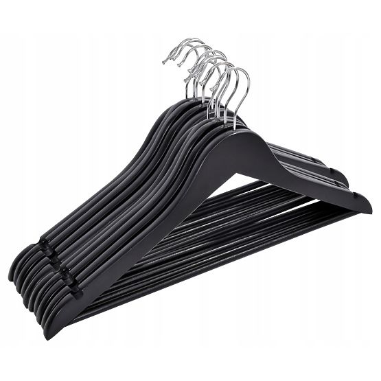 Holzkleiderbügel RONDO Set 5 Stk. schwarz