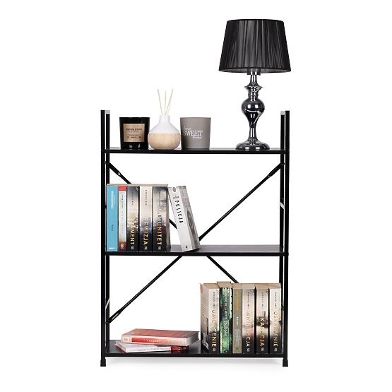 Holzregal mit breitem Metallrahmen LOFT 3 Regale schwarz