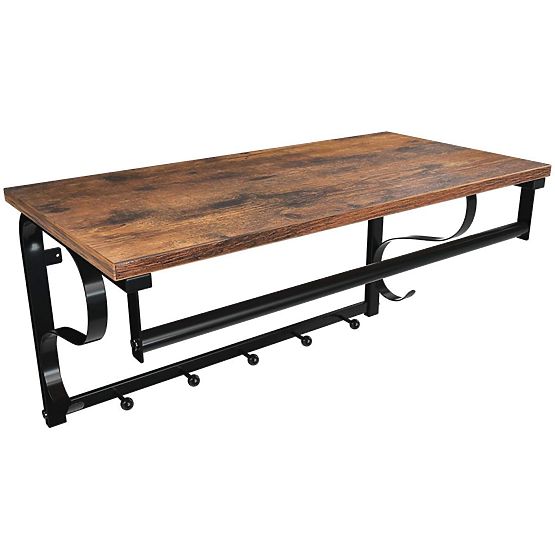 Holzregal mit Kleiderhaken LOFT