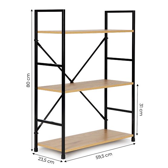 Holzregal mit Metallrahmen breit LOFT 3 Regalböden